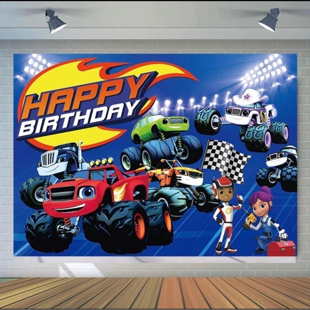 7ft x 5ft Blaze & The Monster Machines Backdrop